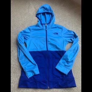 North Face size 10/12 medium blue hoodie